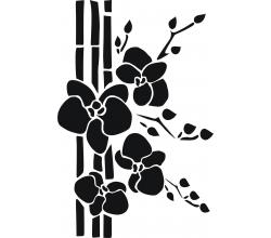 Stencil Schablone  Bambus mit Orchidee